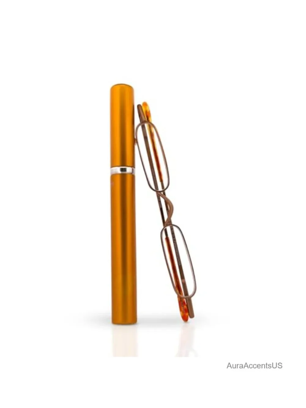 Mini Reading Glasses with Tube Case - Durable Stainless Steel Frame